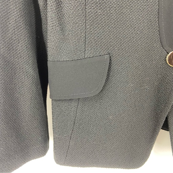 St Johns Caviar Wool Blazer Jacket Womens 10 Black One Button - Picture 3 of 8